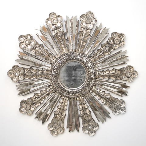 Stardust Hand Crafted Artisan Mirror in Silver Leaf, Large